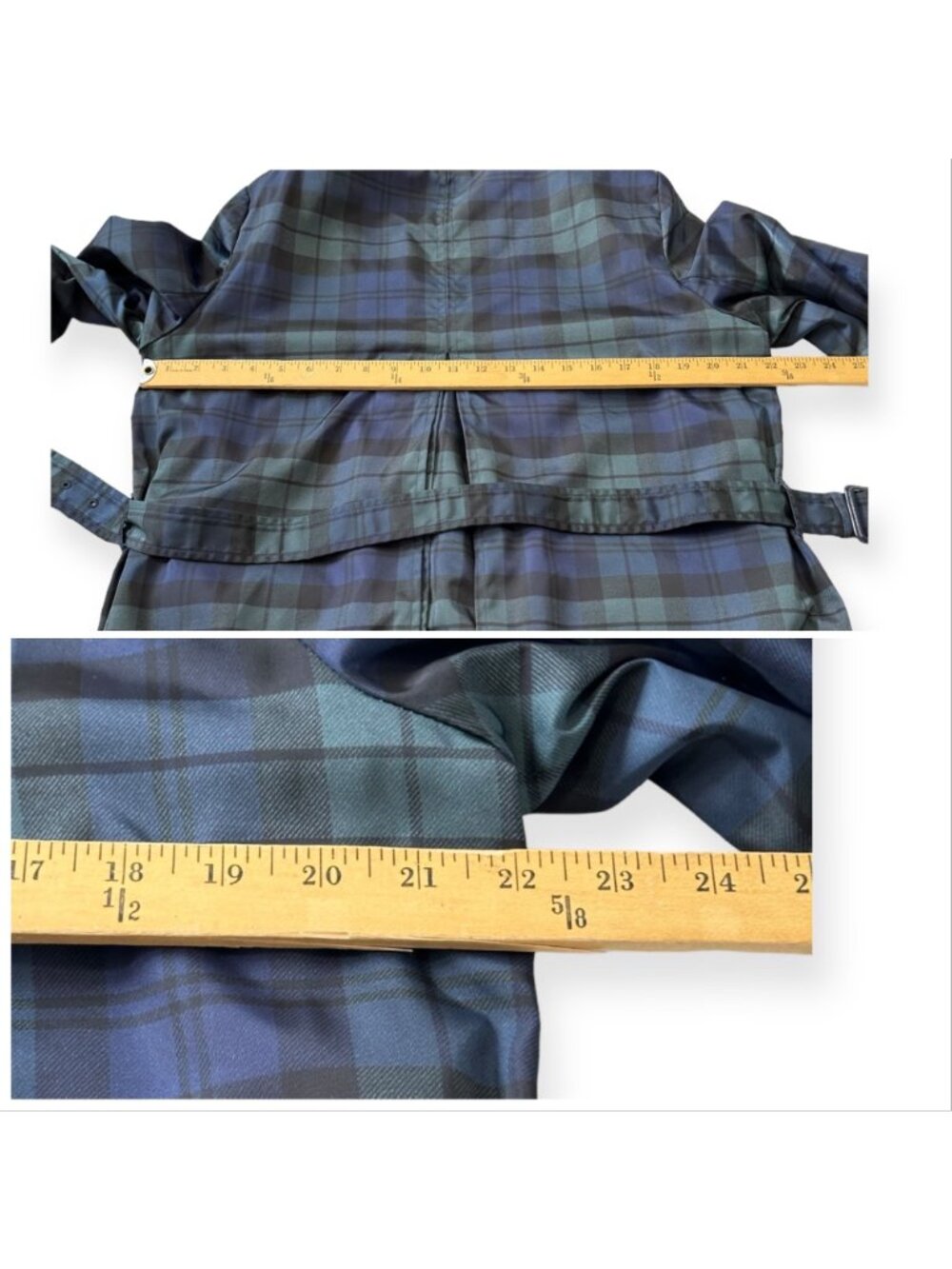 Prada Blackwatch Tartan Nylon Trench Coat IT46 PU Coated - Picture 16 of 16